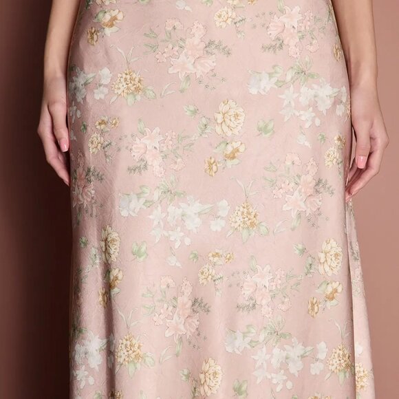 Azazie Chelsea Blush Garden Print Maxi Dress - Picture 3 of 5